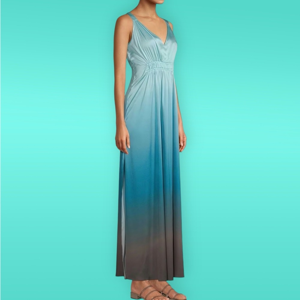 White House Black Market Ombre Blue to Gray Maxi Dress